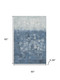 5' X 8' Navy Blue And Ivory Abstract Washable Area Rug With UV Protection