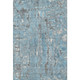 3' X 5' Denim Blue And Gray Abstract Washable Area Rug With UV Protection