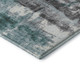 8' Teal Charcoal And Ivory Abstract Washable Round Rug With UV Protection