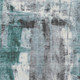 9' X 12' Teal Charcoal And Ivory Abstract Washable Area Rug With UV Protection