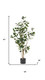47" Green Artificial In Cylindrical Black Pot