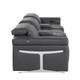 126" Dark Gray Top Grain Leather Reclining Metal USB Sofa