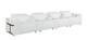 166" White Top Grain Leather Reclining Metal USB Sofa