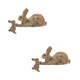 Set of Two White And Brown Wood Figurine
