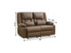 62" Brown Faux Leather Manual Reclining Loveseat With Storage and Toss Pillows