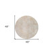5' Beige and White Round Abstract Non Skid Area Rug