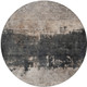 8' Taupe And Charcoal Round Abstract Washable Indoor Outdoor Area Rug