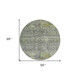 8' Sage And Gray Round Floral Washable Indoor Outdoor Area Rug