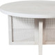 36" White Solid Wood Round Cross Legs Coffee Table
