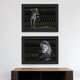 Set Of Two Elegant Wildlife Black Framed Wall Art