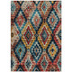 3' X 5' Rust And Blue Aztec Washable Indoor Outdoor Area Rug