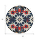 8' Navy Blue And Red Round Aztec Washable Indoor Outdoor Area Rug