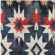 10' X 14' Navy Blue And Red Aztec Washable Indoor Outdoor Area Rug