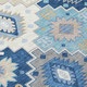 9' X 12' Blue Beige And Sky Blue Southwestern Washable Indoor Outdoor Area Rug