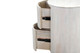 24" White Solid Wood Round Drum End Table With Two Drawers