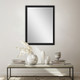 38" Black Solid Wood Framed Accent Mirror
