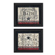 Set Of Two Hot Bath 7 Black Framed Print Bathroom Wall Art