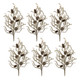 Set of Six 32" Silver And Brown Artificial Pine Tree