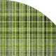 8' Green Gray And Ivory Plaid Washable Round Rug With UV Protection