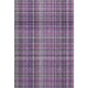 8' X 10' Purple And Gray Plaid Washable Area Rug With UV Protection