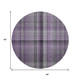 8' Purple And Gray Plaid Washable Round Rug With UV Protection