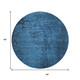 8' Navy Blue And Gray Abstract Washable Round Rug With UV Protection