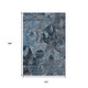 10' X 14' Denim Blue And Gray Abstract Washable Area Rug With UV Protection