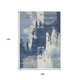 9' X 12' Blue And Ivory Abstract Washable Indoor Outdoor Area Rug