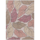 8' X 10' Blush And Ivory Botanical Leaves Washable Indoor Outdoor Area Rug