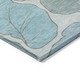 3' X 5' Teal Blue And Ivory Botanical Leaves Washable Indoor Outdoor Area Rug