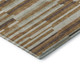 9' X 12' Rust Ivory And Beige Striped Washable Area Rug With UV Protection