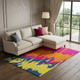 10' X 14' Pink Orange Blue And Lime Green Abstract Washable Area Rug With UV Protection