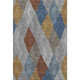 9' X 12' Gray Blue And Gold Geometric Washable Area Rug With UV Protection
