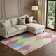 10' X 14' Pink Lime Green And Blue Geometric Washable Area Rug With UV Protection