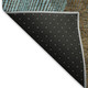 8' Teal And Brown Geometric Washable Round Rug With UV Protection