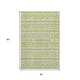 3' X 5' Artichoke Green And Ivory Geometric Washable Area Rug With UV Protection