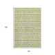 10' X 14' Artichoke Green And Ivory Geometric Washable Area Rug With UV Protection