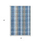 3' X 5' Denim Blue Gray And Beige Plaid Washable Area Rug With UV Protection