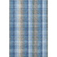 5' X 8' Denim Blue Gray And Beige Plaid Washable Area Rug With UV Protection