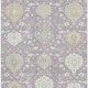 9' X 12' Lavender Gold And Ivory Damask Washable Area Rug With UV Protection