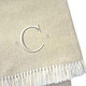 55" X 70" Linen And White Herringbone Cotton Blend C Initial Throw Blanket with Tassels And Embroidery