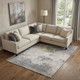8' X 10' Gray And Silver Abstract Washable Area Rug With UV Protection