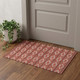 3' X 5' Red And Ivory Geometric Washable Area Rug With UV Protection