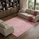 10' X 14' Blush And Ivory Abstract Washable Area Rug With UV Protection