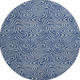 8' Navy Blue And White Abstract Washable Round Rug With UV Protection