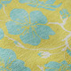 9' X 12' Yellow And Aqua Floral Washable Area Rug With UV Protection
