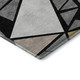 8' Black Beige And Ivory Geometric Washable Round Rug With UV Protection
