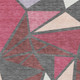 3' X 5' Burgundy Pink And Ivory Geometric Washable Area Rug With UV Protection