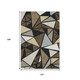 10' X 14' Brown Black And Ivory Geometric Washable Area Rug With UV Protection