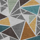 3' X 5' Gray Teal And Copper Geometric Washable Area Rug With UV Protection